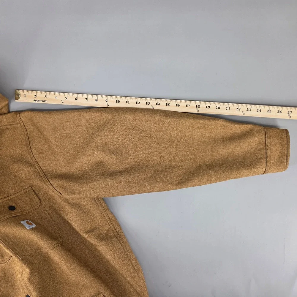 Carhartt Rain Defender Hooded Jacket Mens XL Brown Relaxed Fit Workwear Gorpcore - Picture 7 of 8